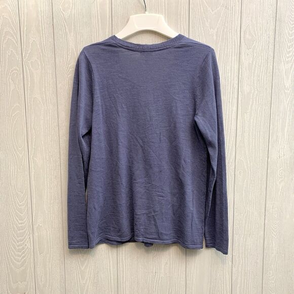 J Jill Linen Blend Eclipse Blue Arbor V-Neck Sweater Small NWT - Picture 5 of 5